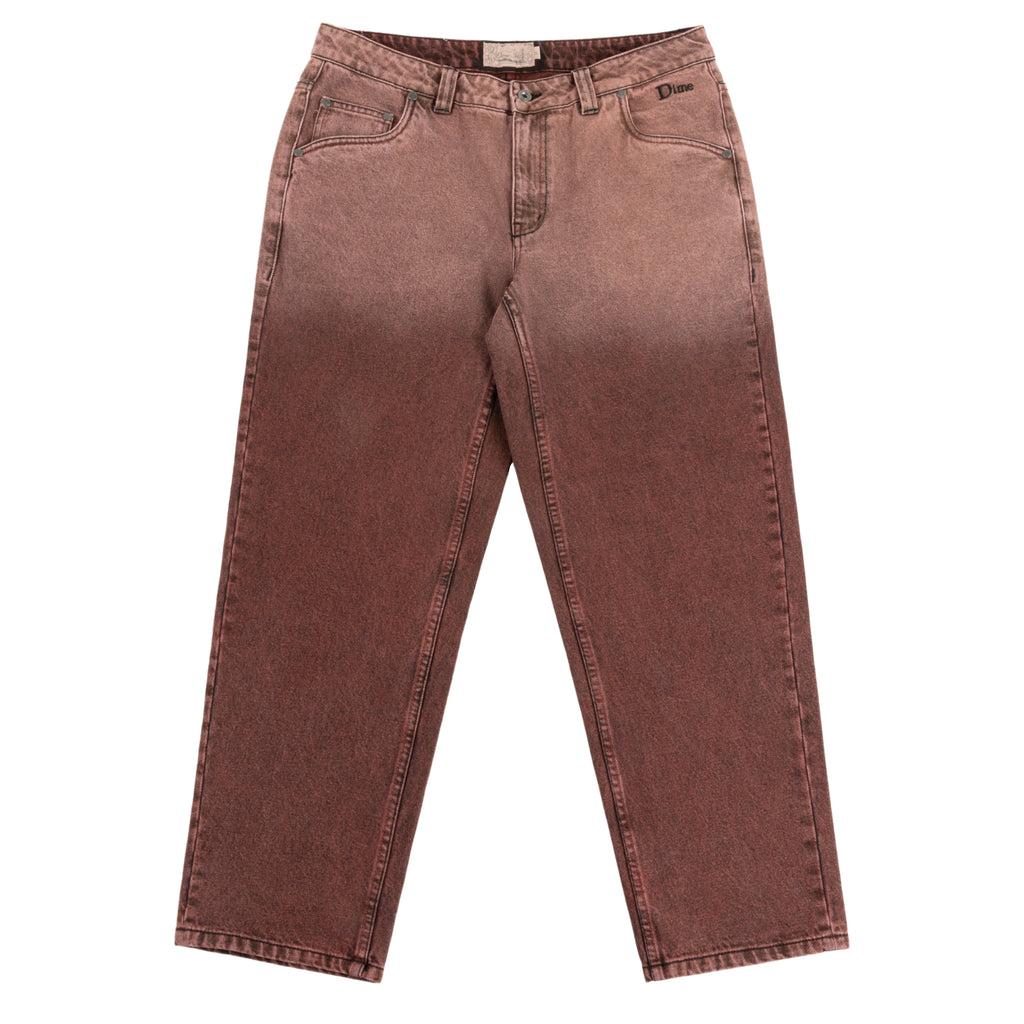 DIME｜Classic Relaxed Denim Pants ''Dipped sandblasted burgundy''