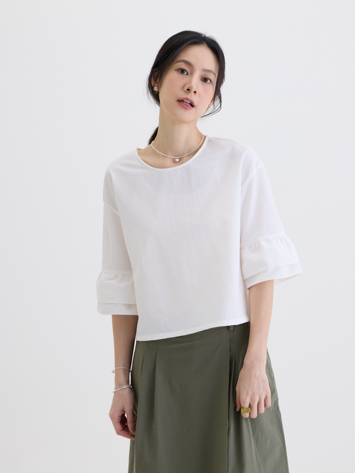 霜花七分袖上衣-日晨