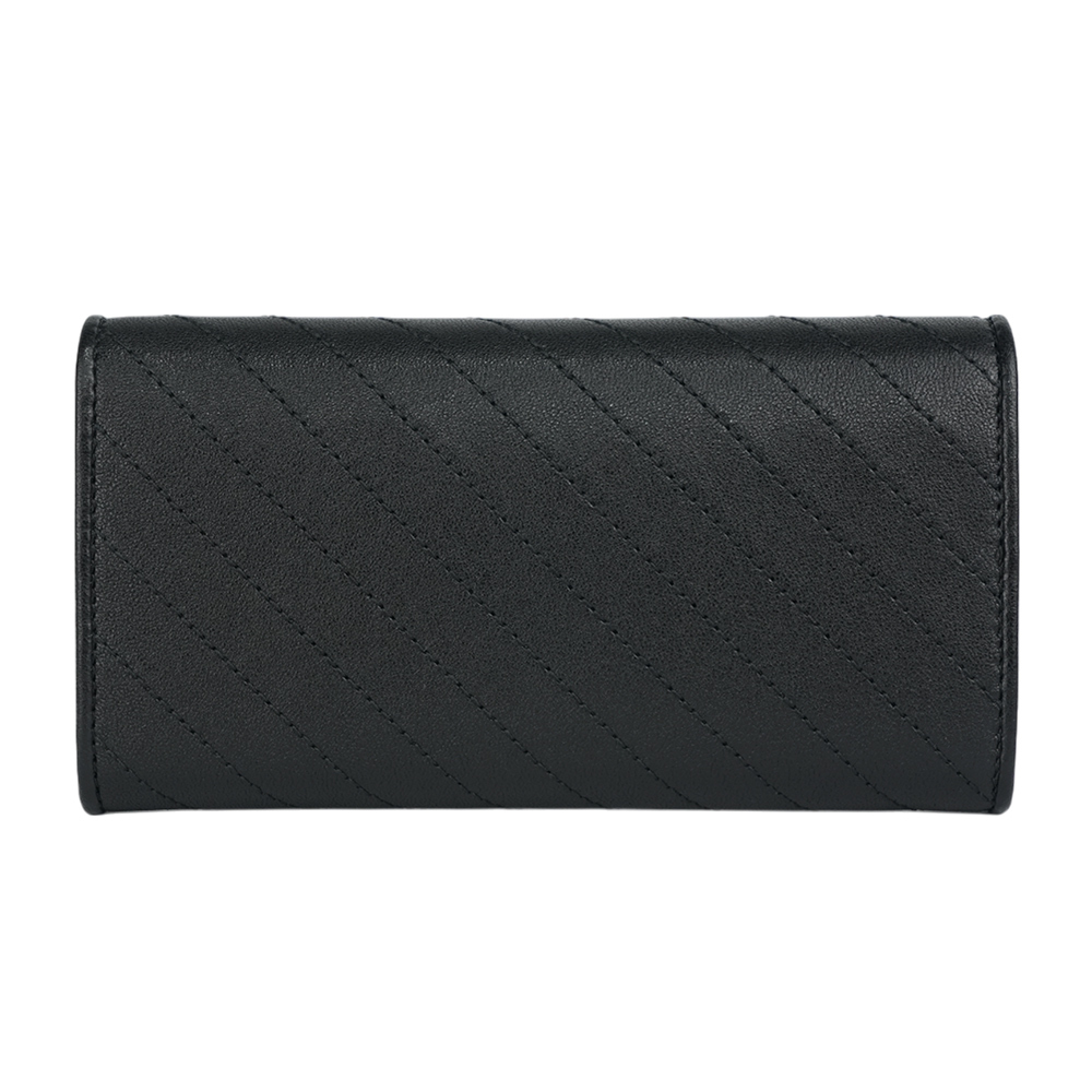 【GUCCI】Blondie GG 縫線標誌翻蓋二折長夾(黑色)760302 AACP7 1000