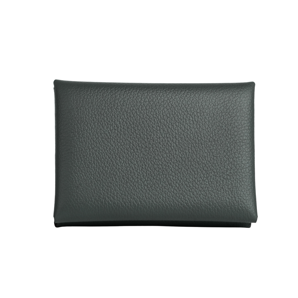 【HERMES】Calvi Duo Evercolor皮釦式卡片夾/零錢包(霧灰色)H085238CKH0