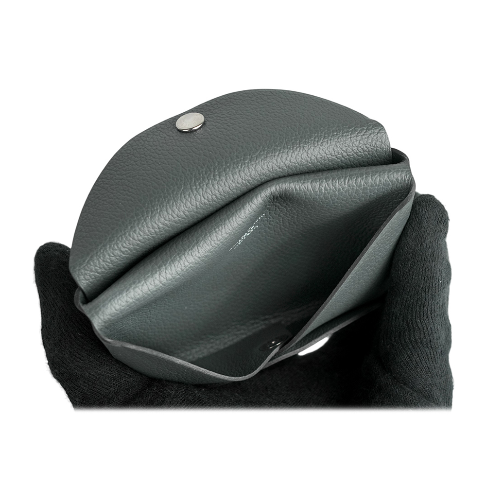 【HERMES】Calvi Duo Evercolor皮釦式卡片夾/零錢包(霧灰色)H085238CKH0