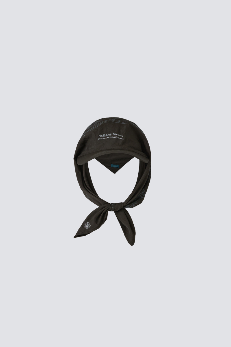 Skatey cat scarf sun hat｜Black｜Hong Kong Original Design