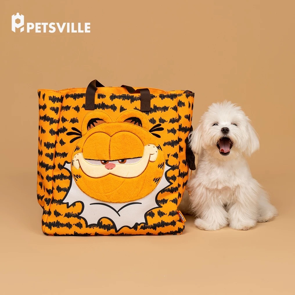 PETSVILLE 加菲摇滚虎斑宠物单肩包 5kg内