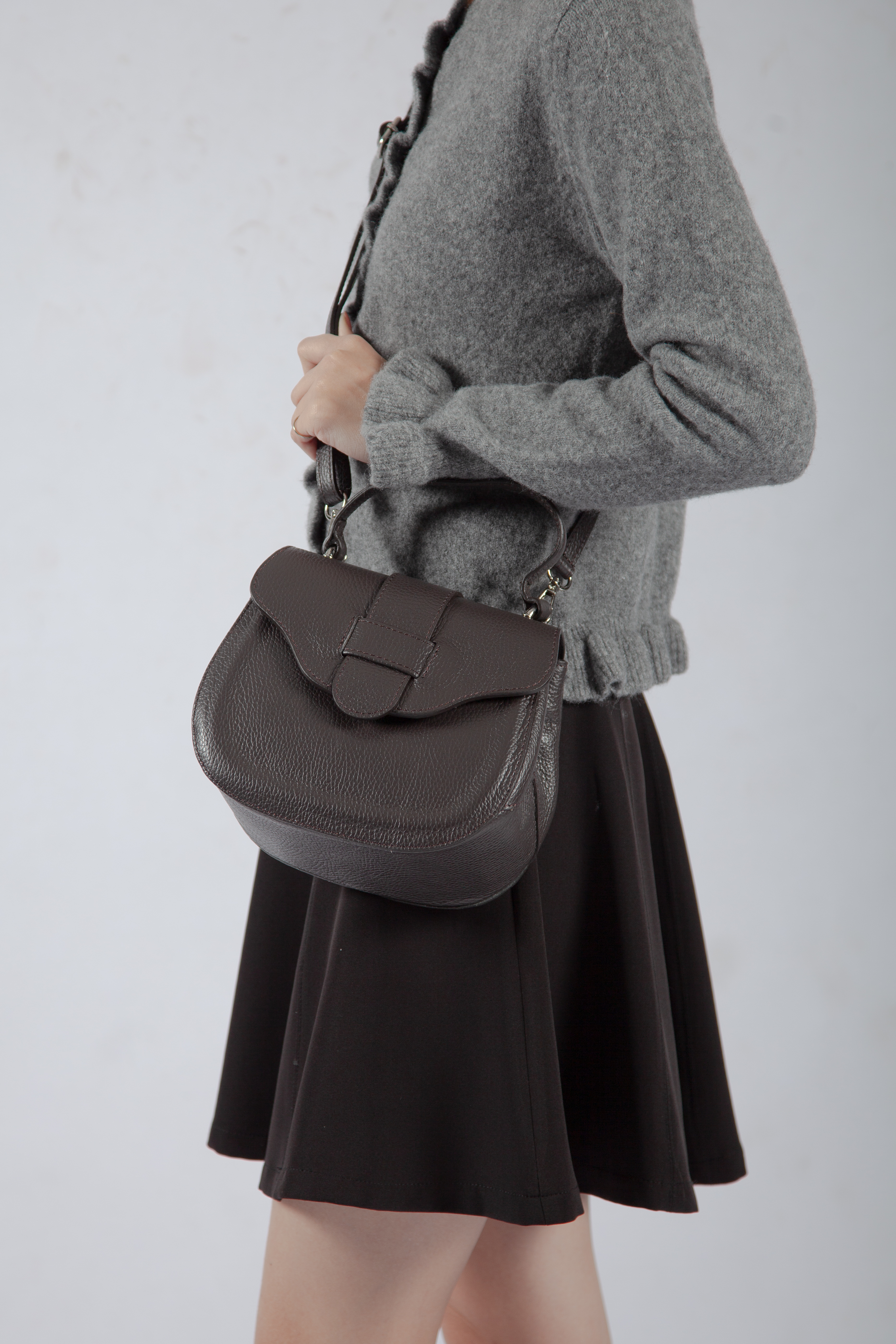 Scusi 翻蓋馬鞍包 深咖