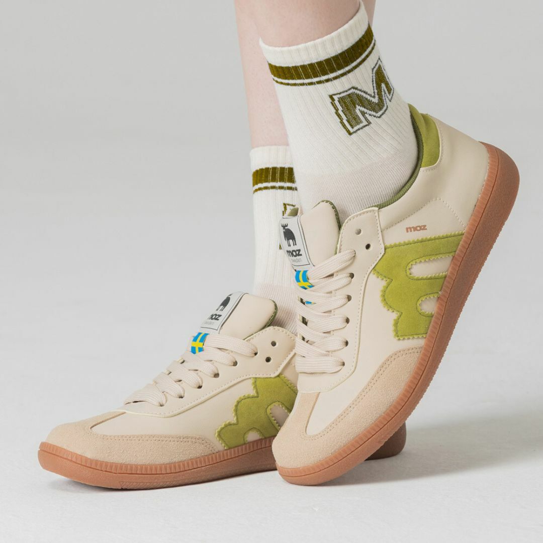 【熱銷】moz瑞典 駝鹿 經典再現 復古 德訓鞋 (抹茶)