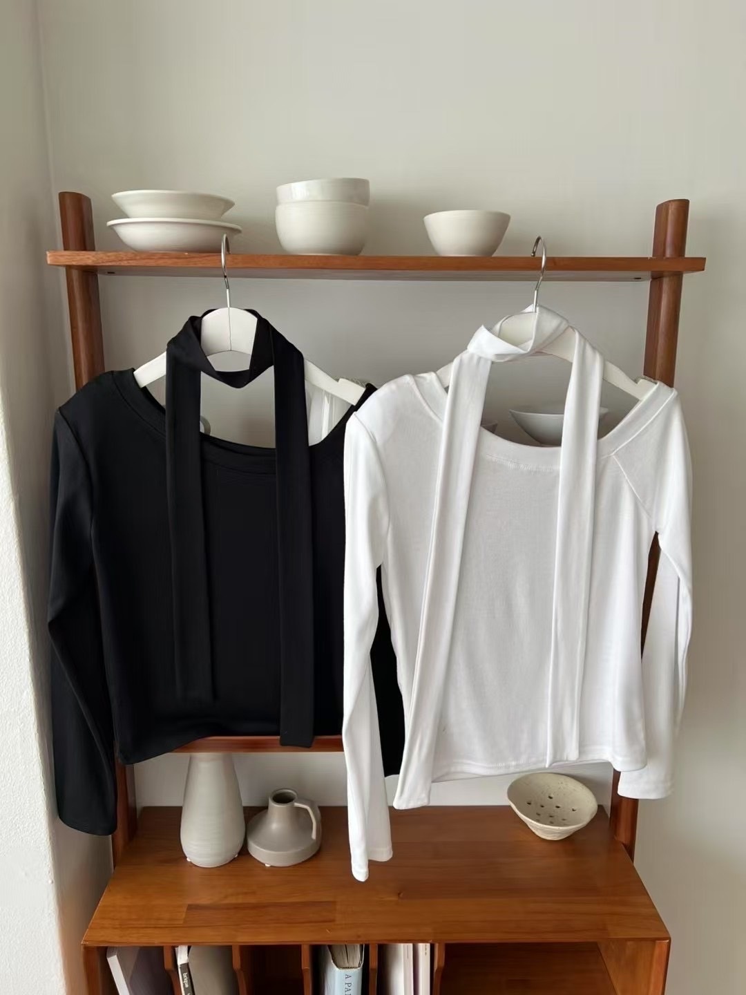 斜肩綁帶設計🍦🤍