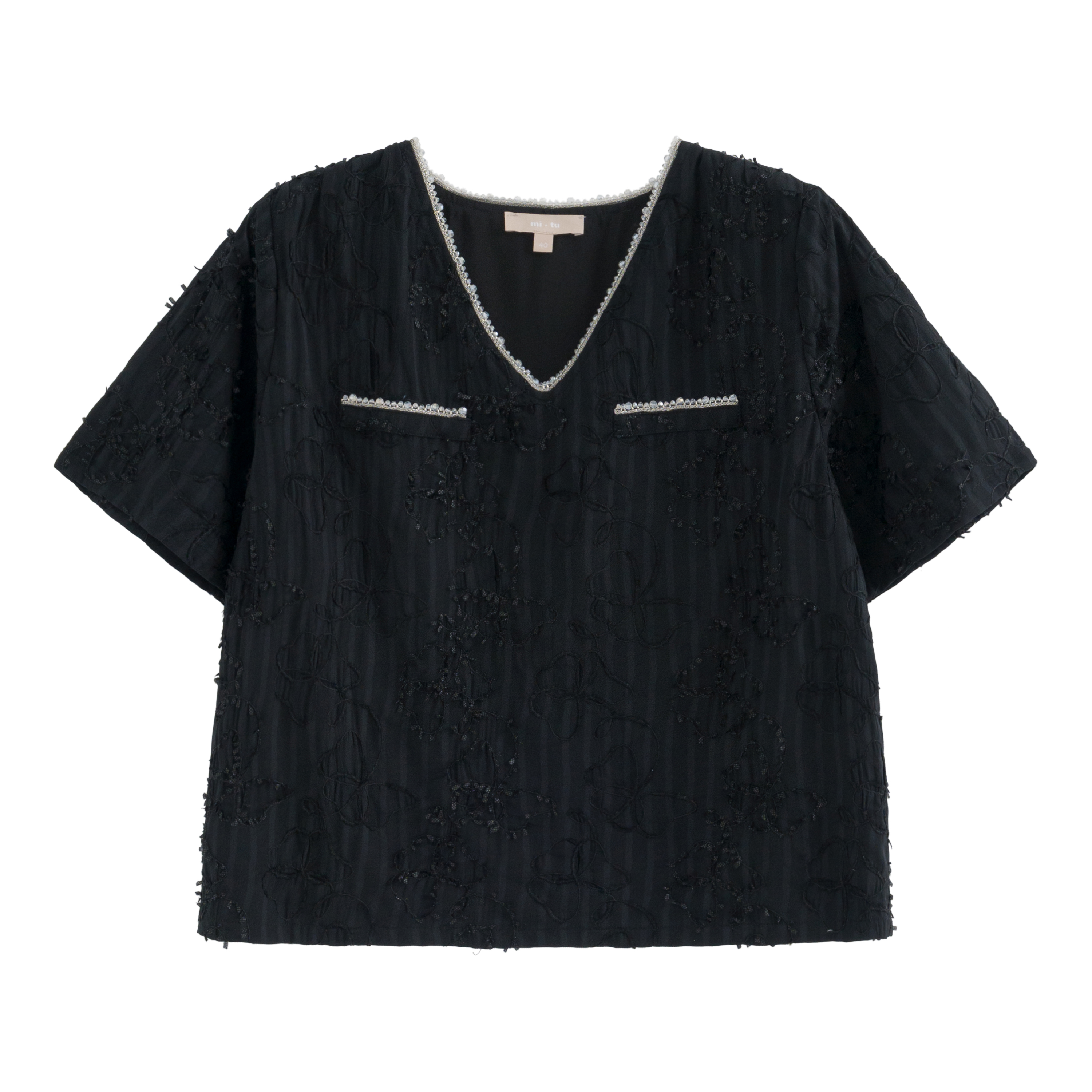 mi-tu 蕾絲V領上衣