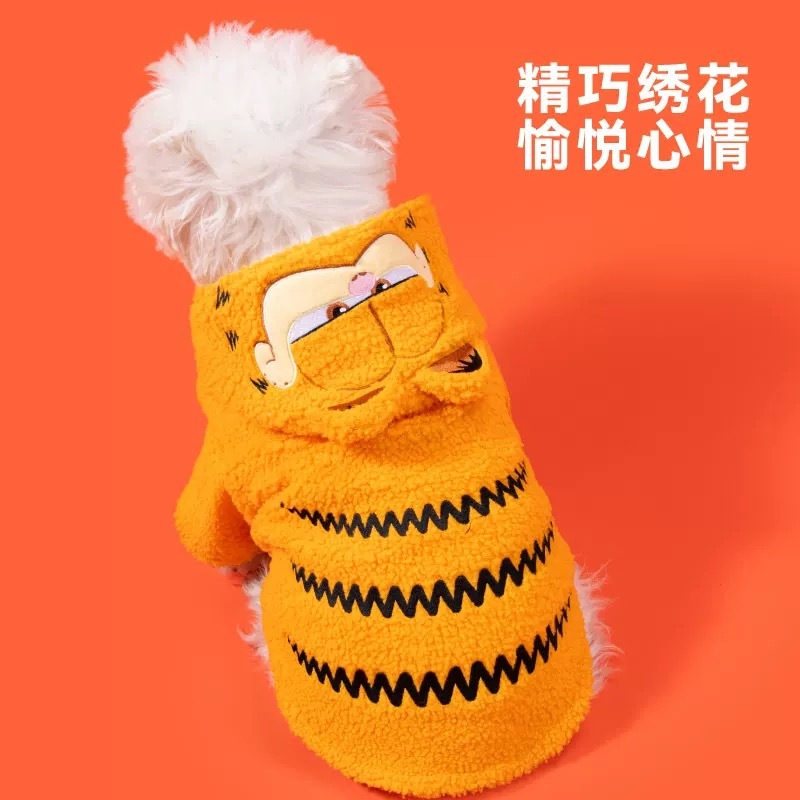 PETSVILLE派思维加菲猫联名 虎斑暖炉连帽卫衣