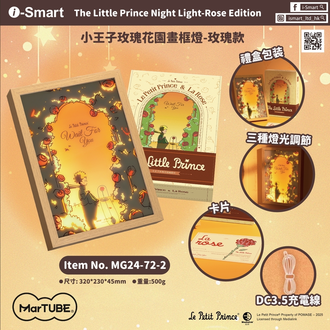 Little Prince Night Light-Rose Edition