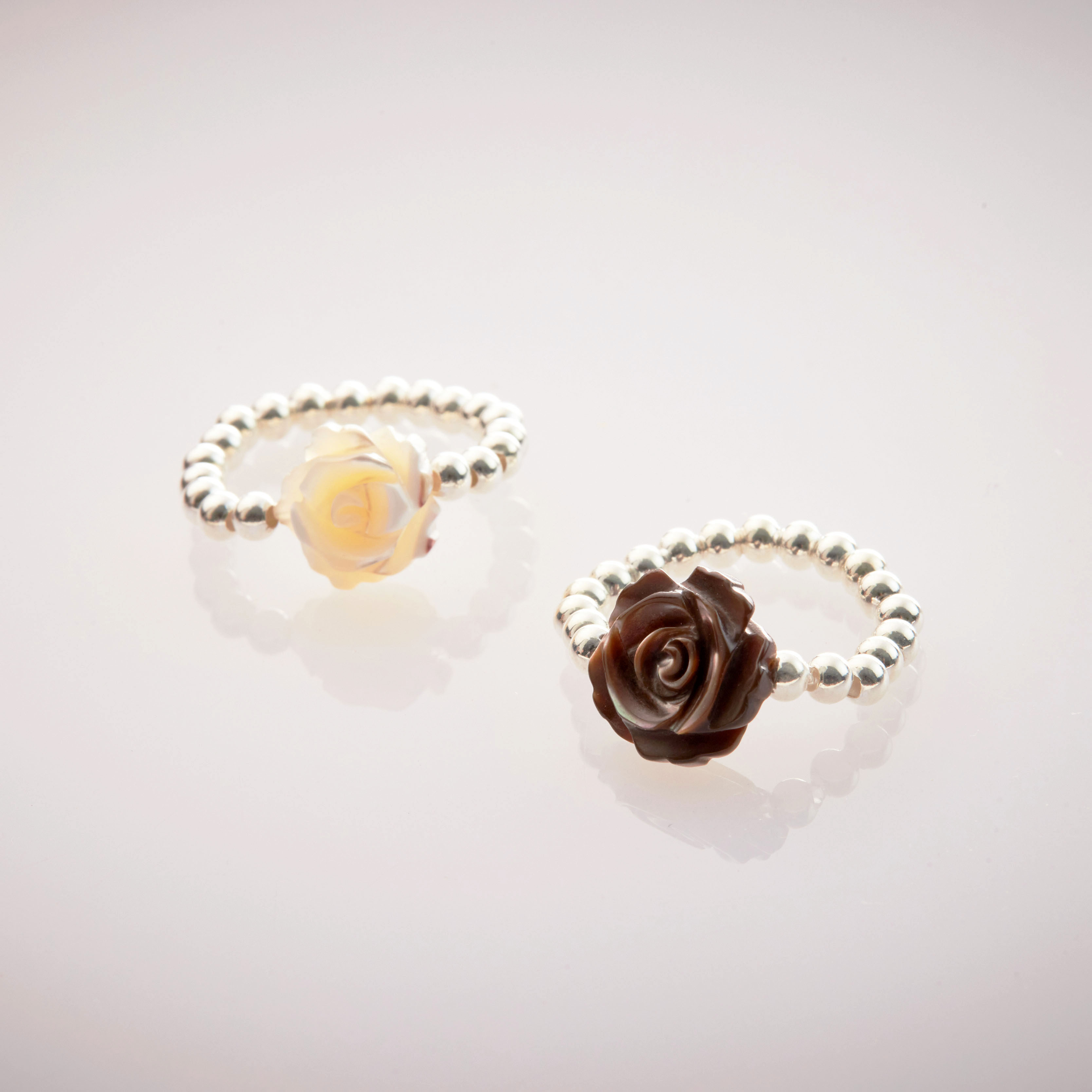 R877 | 純銀玫瑰花線戒指