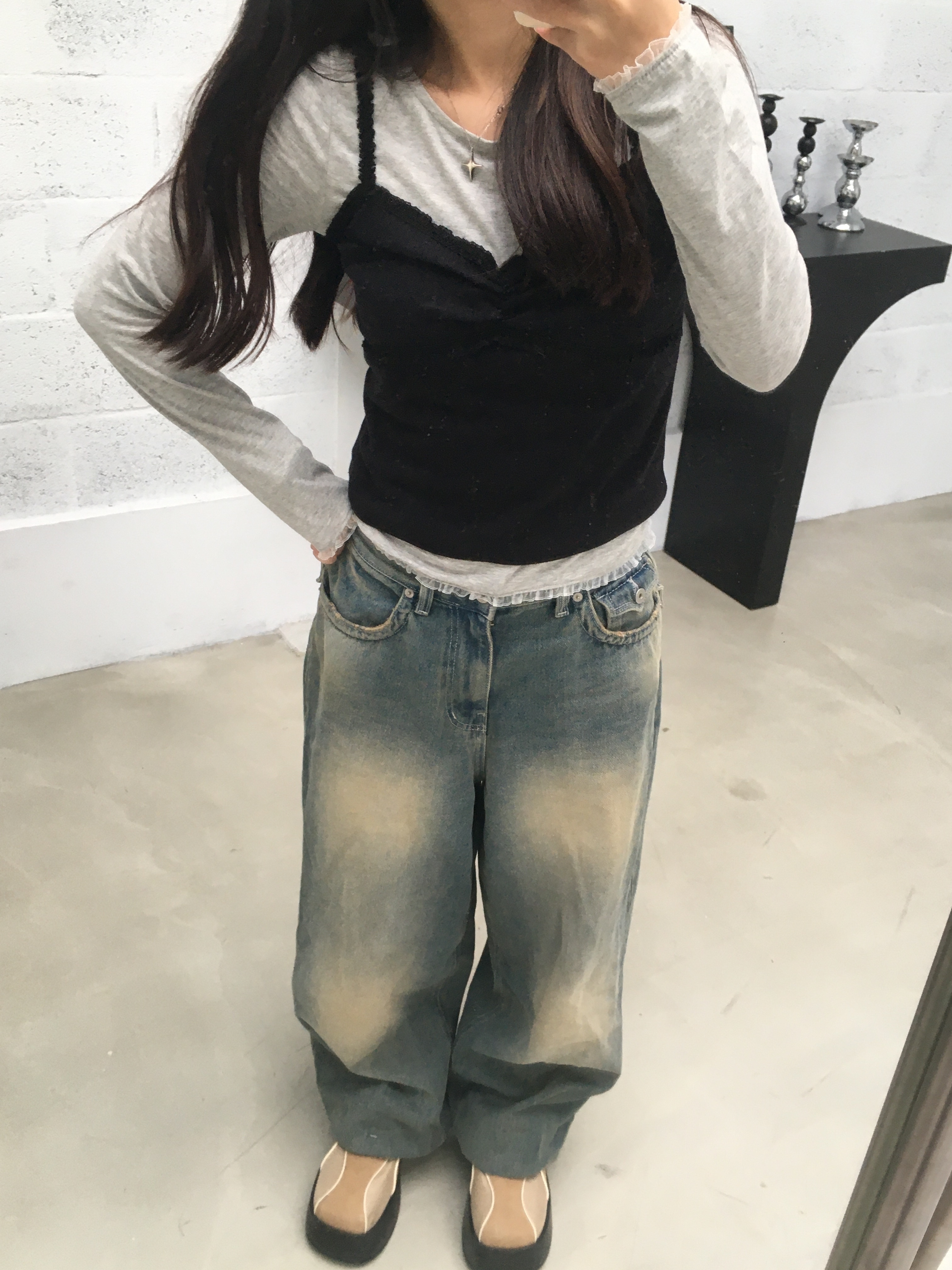 正韓 Karina同款✨寬鬆男友風牛仔褲