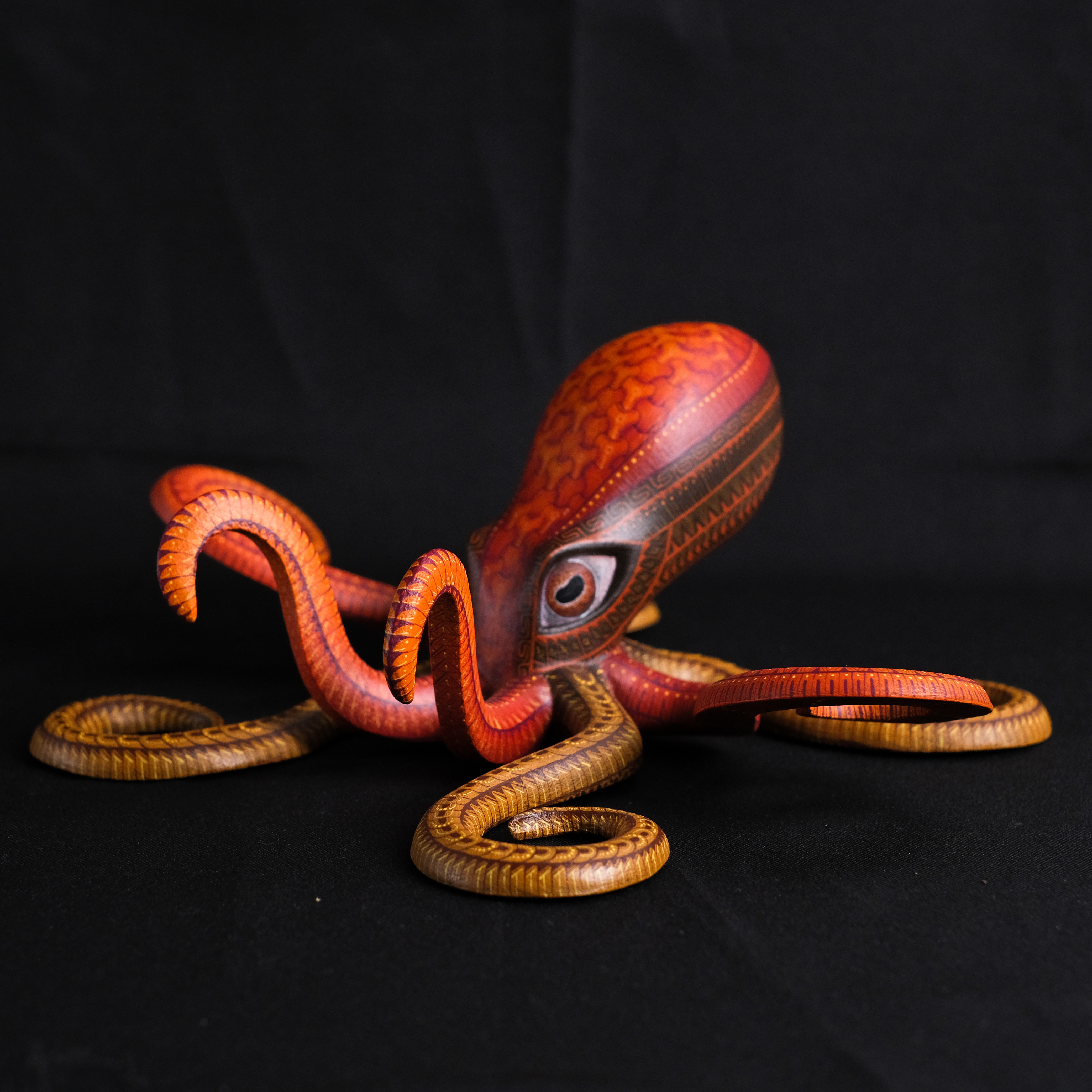 神獸手工木雕｜薩波特克圖騰款 Pulpos 01｜墨西哥