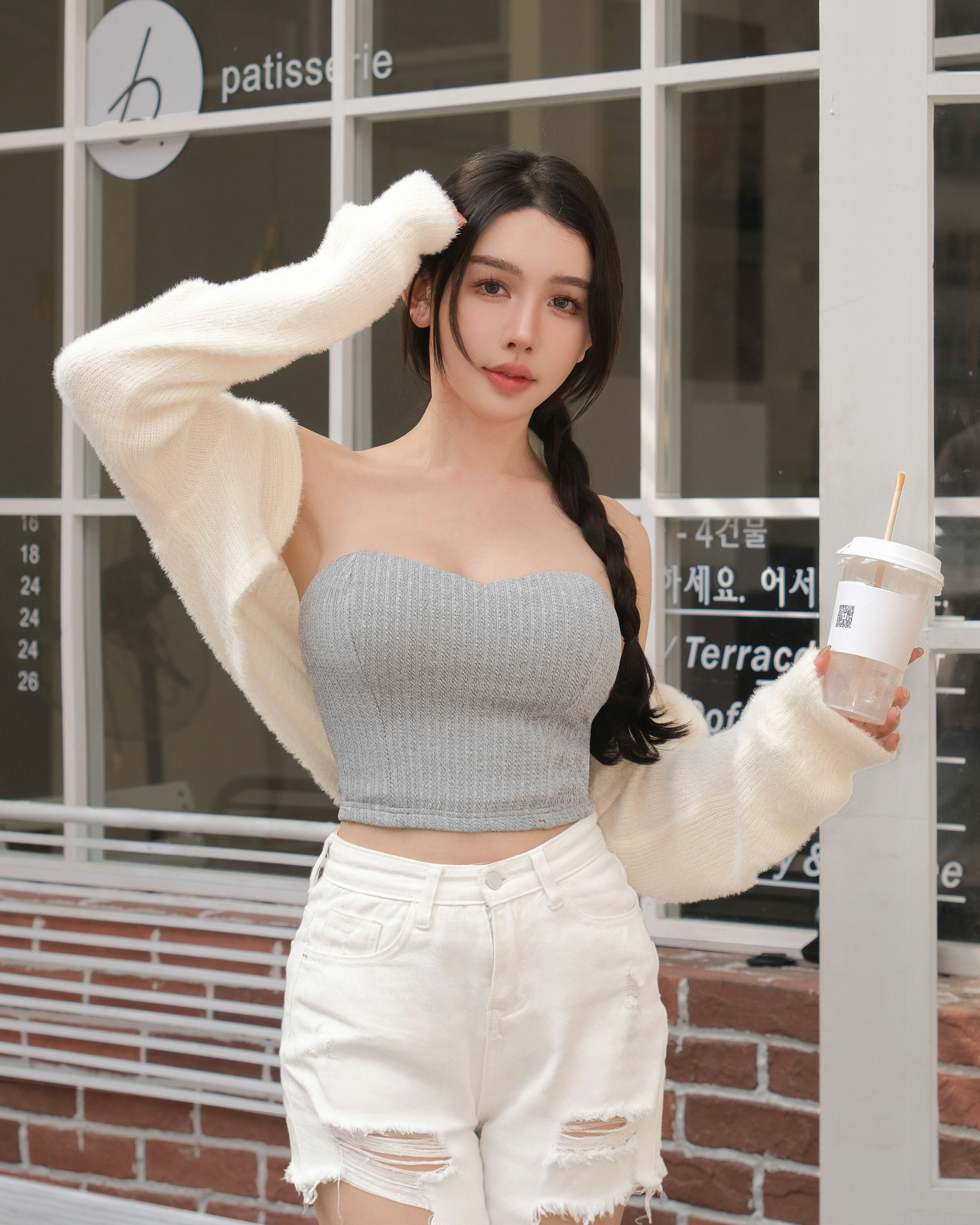 訂製-麻花織紋桃心馬甲