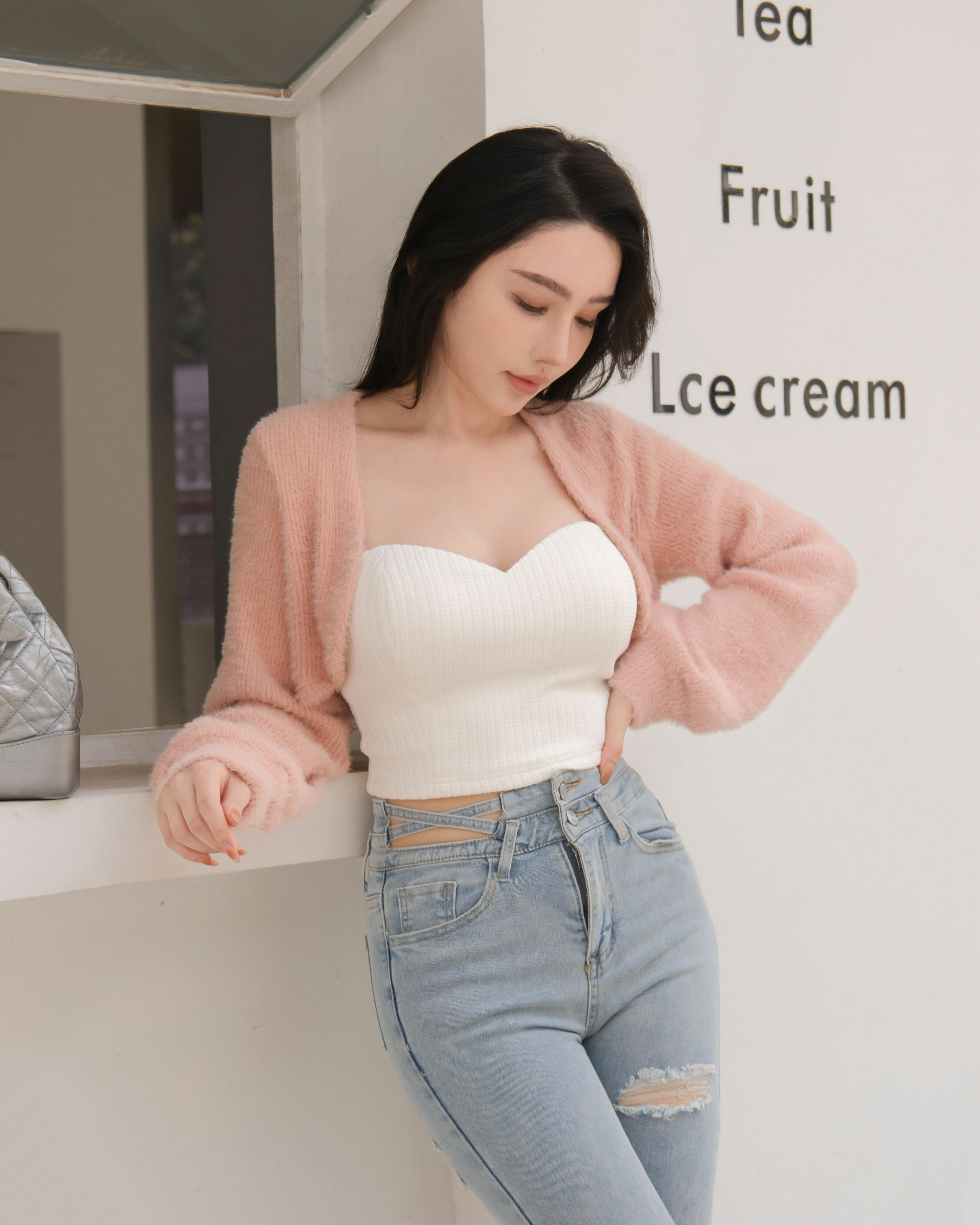 訂製-質感素色毛海短外套