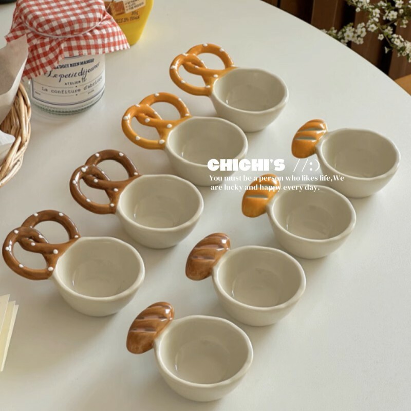 《5748》創意可愛麵包造型手柄醬料味碟