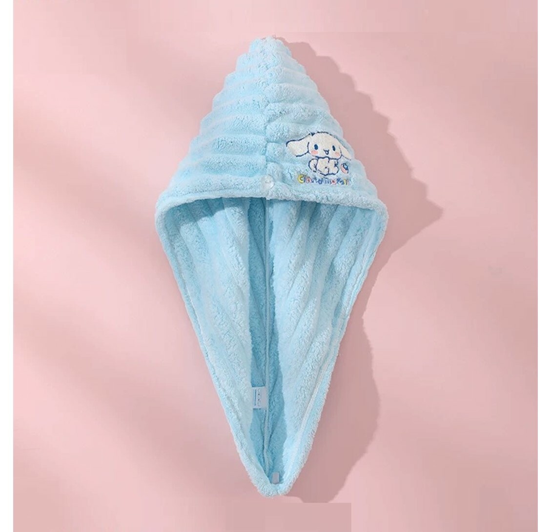 玉桂狗 - Sanrio | 珊瑚絨乾髮帽 | 乾髮巾