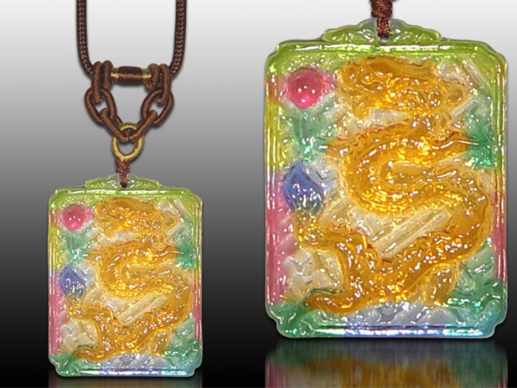 鹿港窯水晶琉璃｜祥龍珮項鍊 龍騰四海威嚴霸氣開運納福