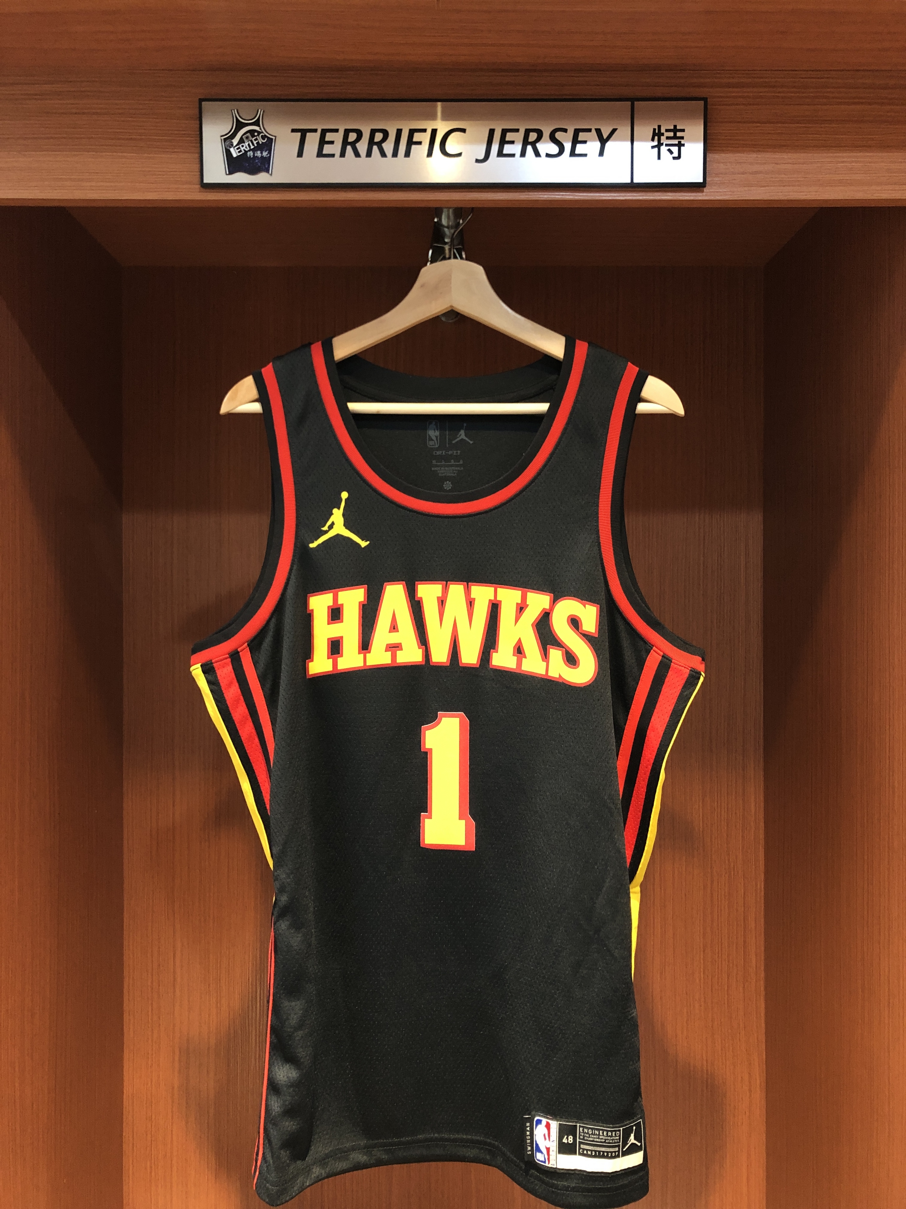 NBA球衣 Jalen Johnson 亞特蘭大老鷹黑 Statement Jordan Swingman 球迷版 熱轉印 全新