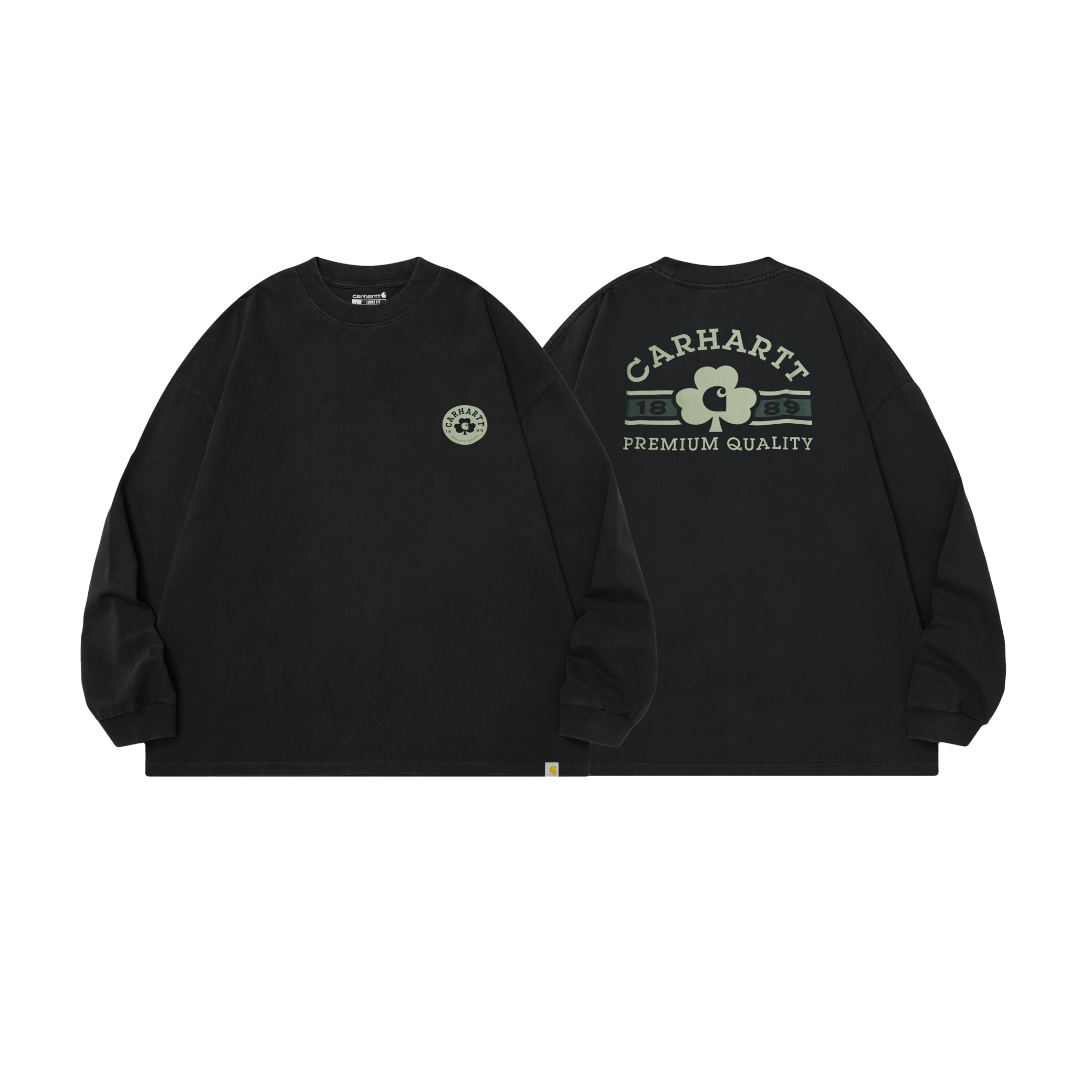 Carhartt - 106749 Loose Fit Heavyweight Shamrock Graphic Long-Sleeve - Black