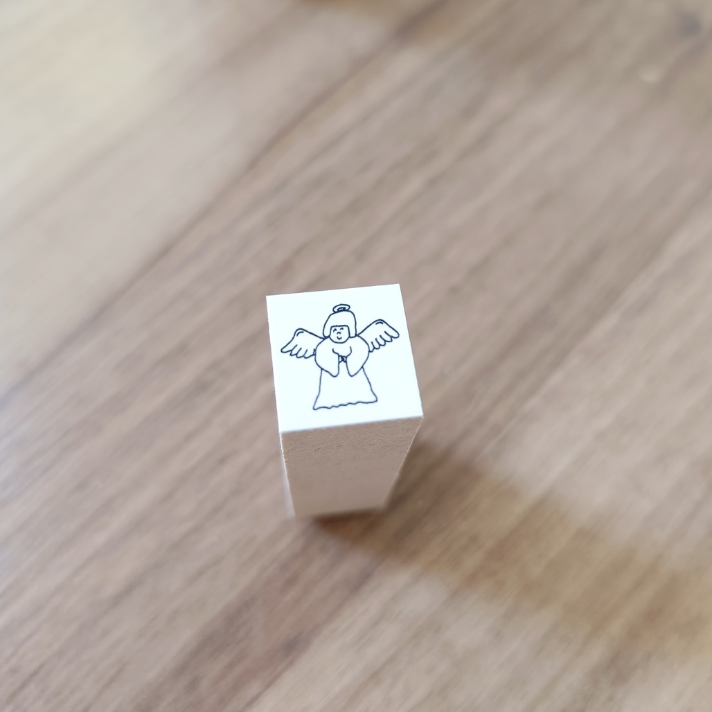 日本AZUNKO．天使/惡魔 1.8x1.9cm手帳木頭印章