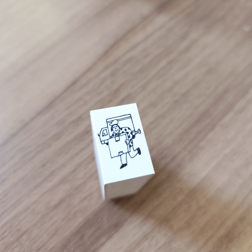 日本AZUNKO．配達員 1.8x2.7cm手帳木頭印章