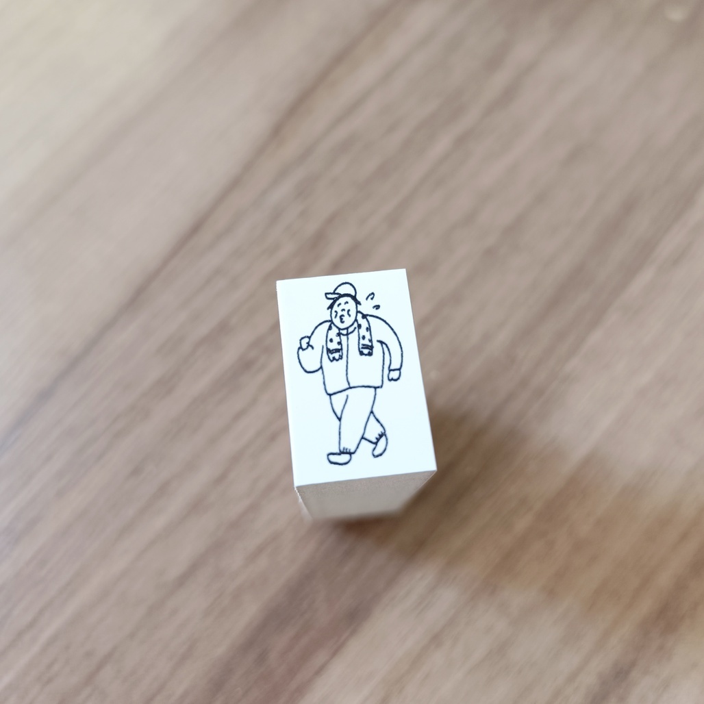 日本AZUNKO．健走 1.8x2.7cm手帳木頭印章