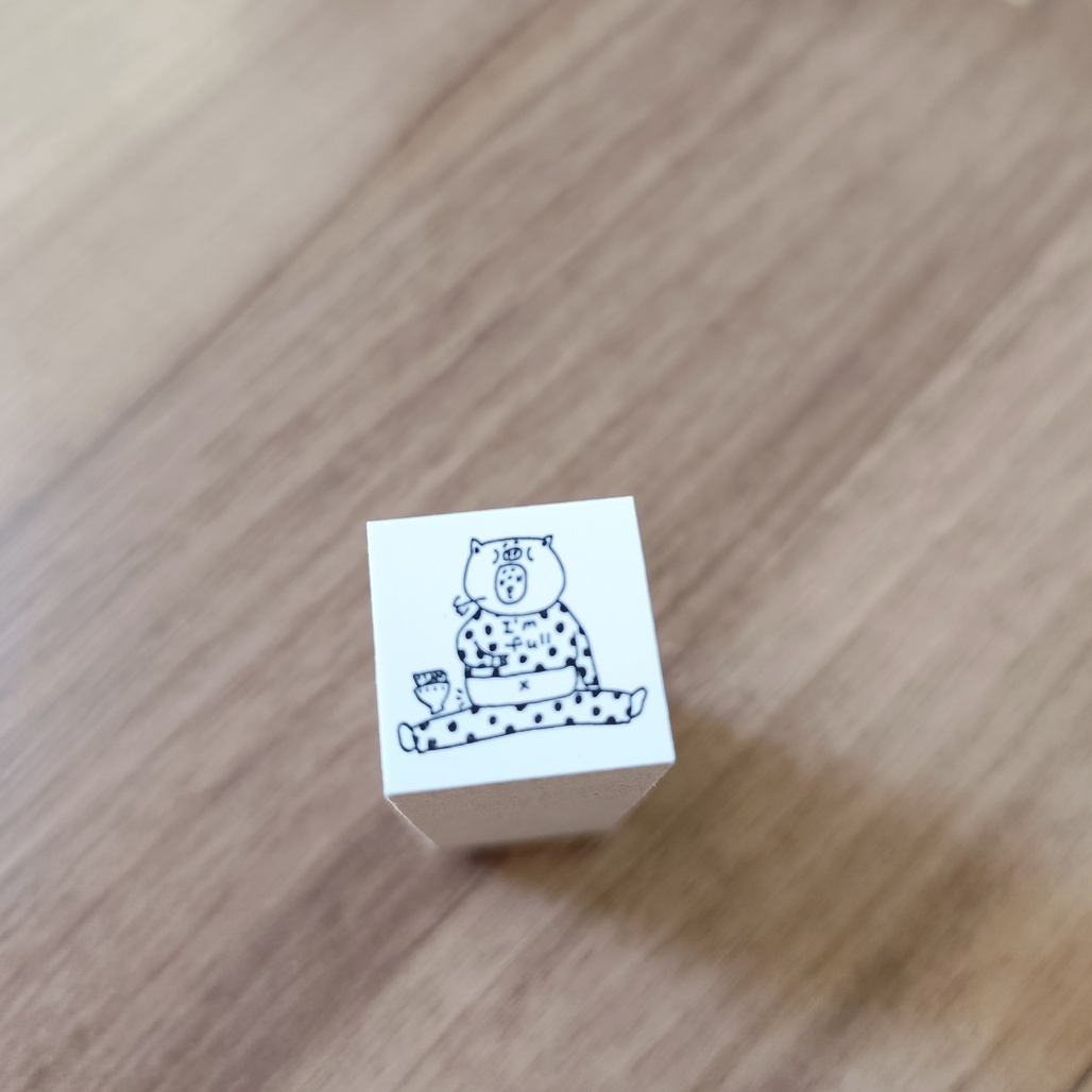 日本AZUNKO．PIG 2.2x2.2cm手帳木頭印章