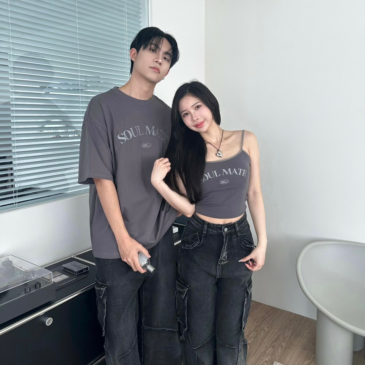 mmb刺繡情侶款背心短t