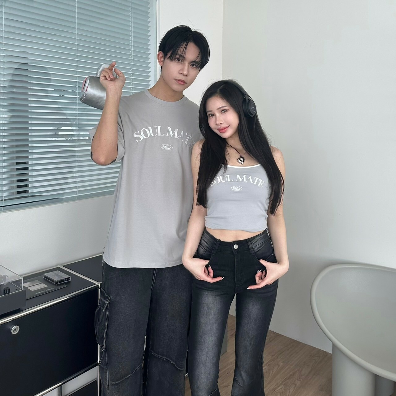 mmb刺繡情侶款背心短t