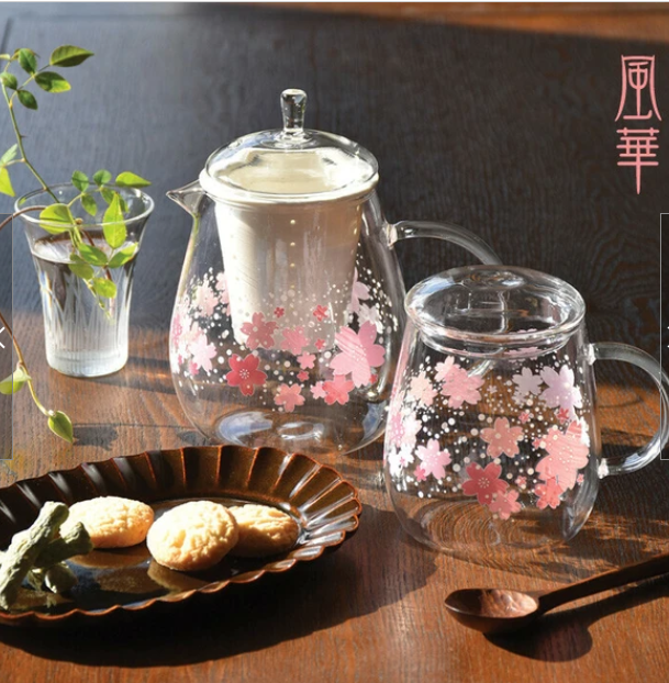 日式花工房耐熱玻璃茶壺 (非日本製)