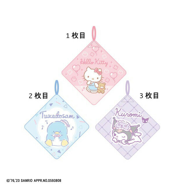 日本卡通抹手方巾(3枚入)28x28  (非日本製)