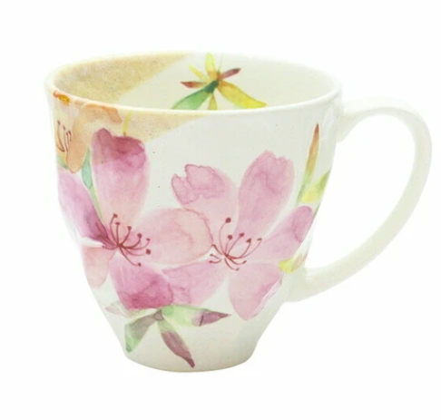 日本美濃燒有耳瓦杯(ツツジ) (日本製)