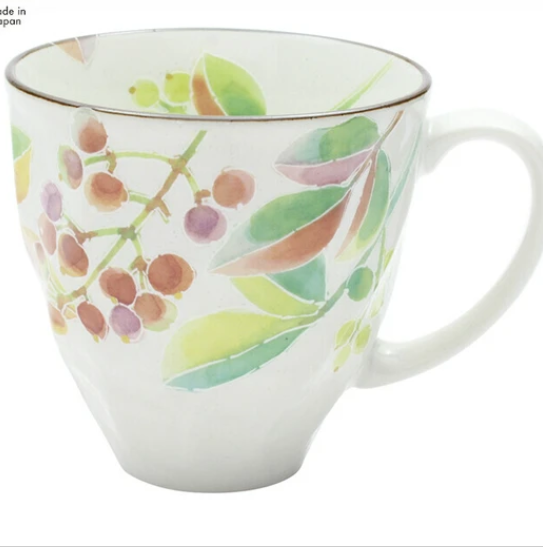 日本美濃燒有耳瓦杯(南天) (日本製)