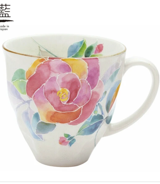 日本美濃燒有耳瓦杯(パンジー) (日本製)