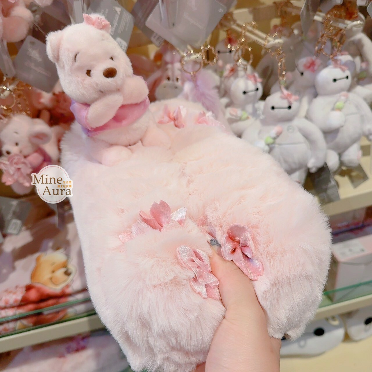 櫻花物語 櫻花粉 小熊維尼 Winnie the Pooh 絨毛 造型 造型 面紙套 -香港迪士尼樂園