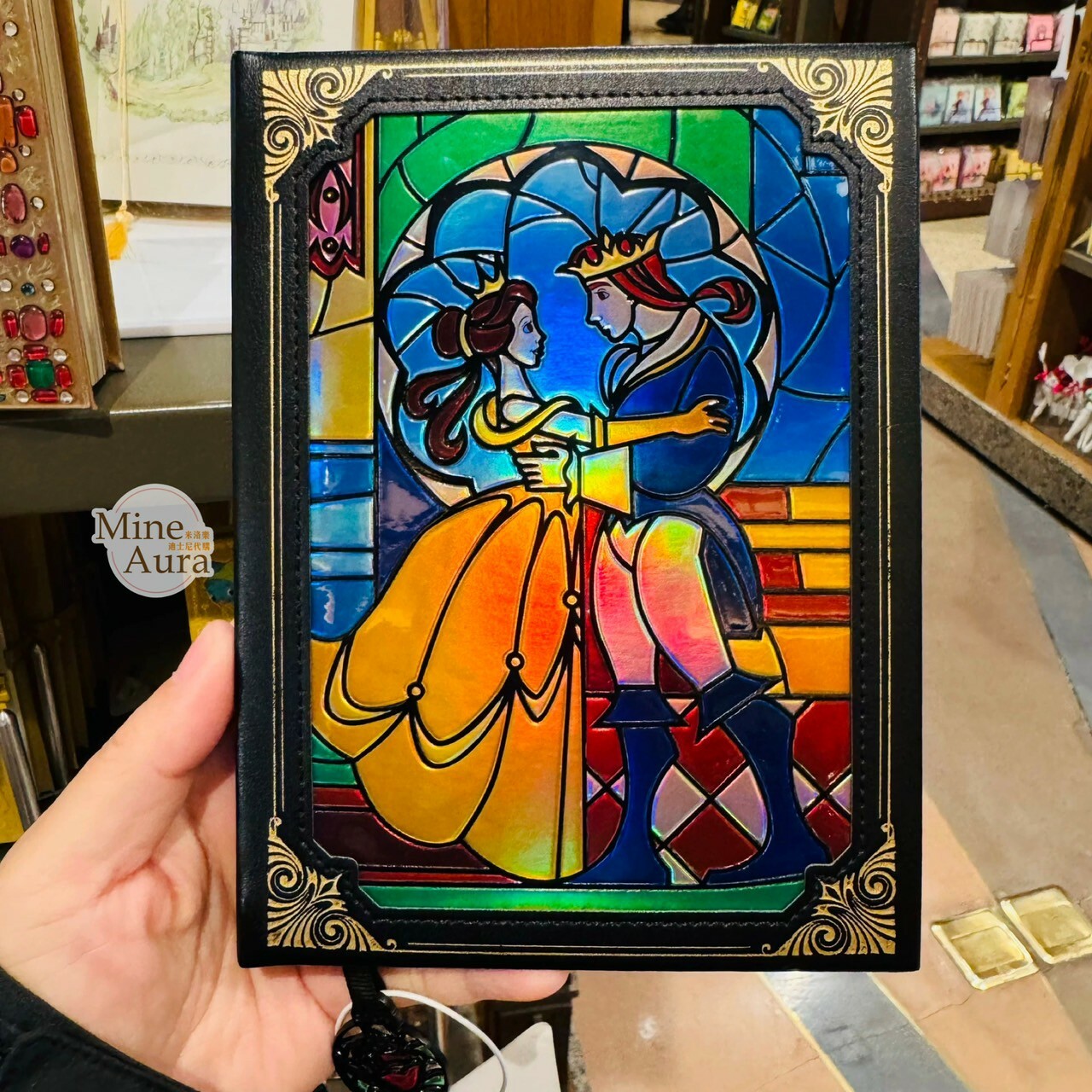 美女與野獸 Beauty and the Beast 馬賽克圖案 筆記本 記事本 -上海迪士尼樂園