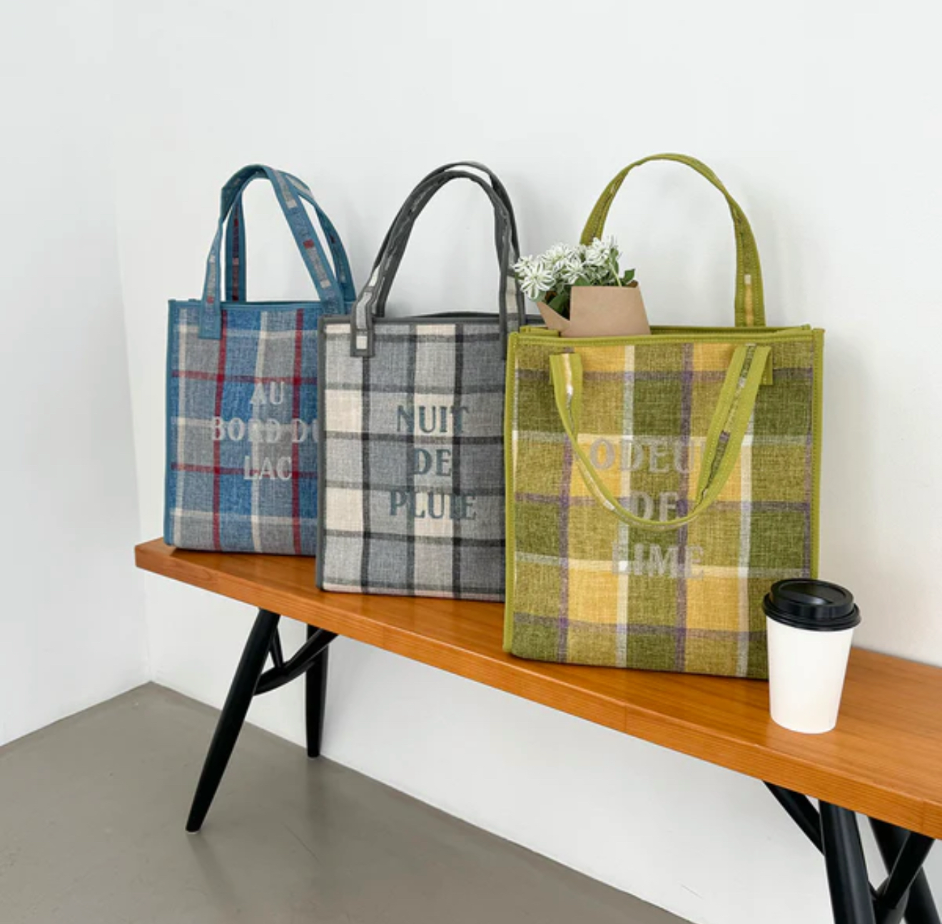 Finissage 方框格紋手提包