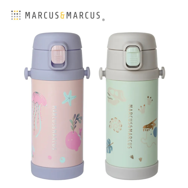 【樂森藥局】Marcus&Marcus 兒童兩用不鏽鋼保溫水瓶套組(吸管+飲嘴)