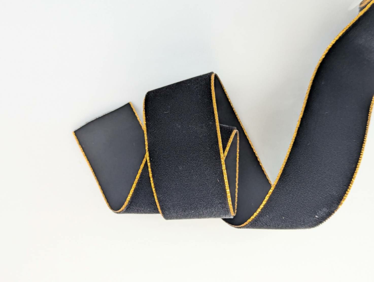 Kuny瑞士天鵝絨帶/黃金織邊_兩種寬度