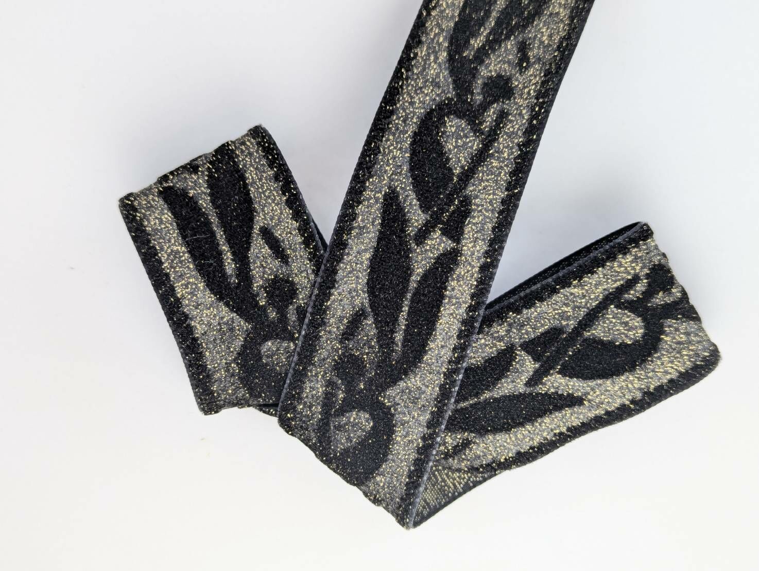 Kuny瑞士天鵝絨帶/金粉藤蔓_36mm