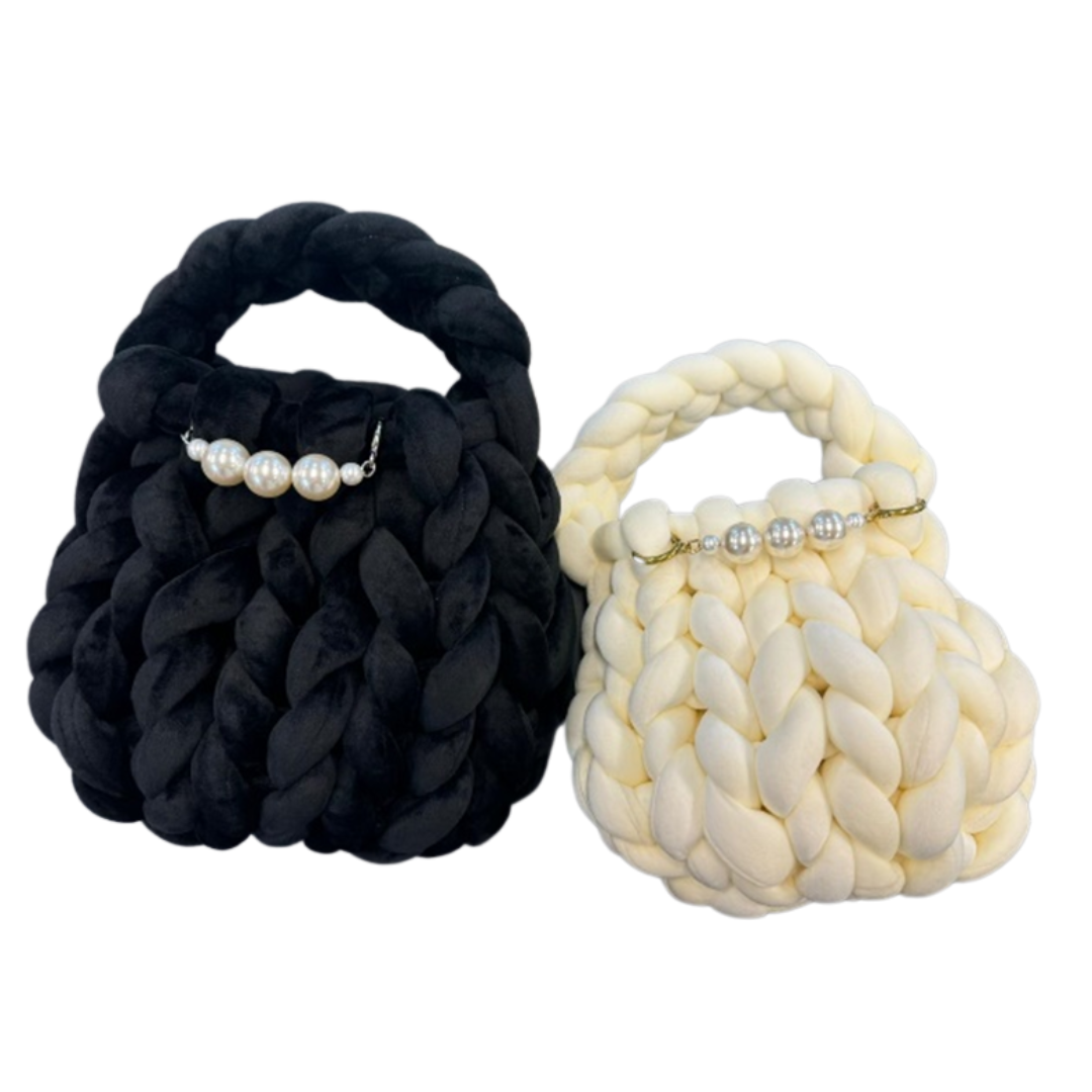 手工粗毛線編織袋