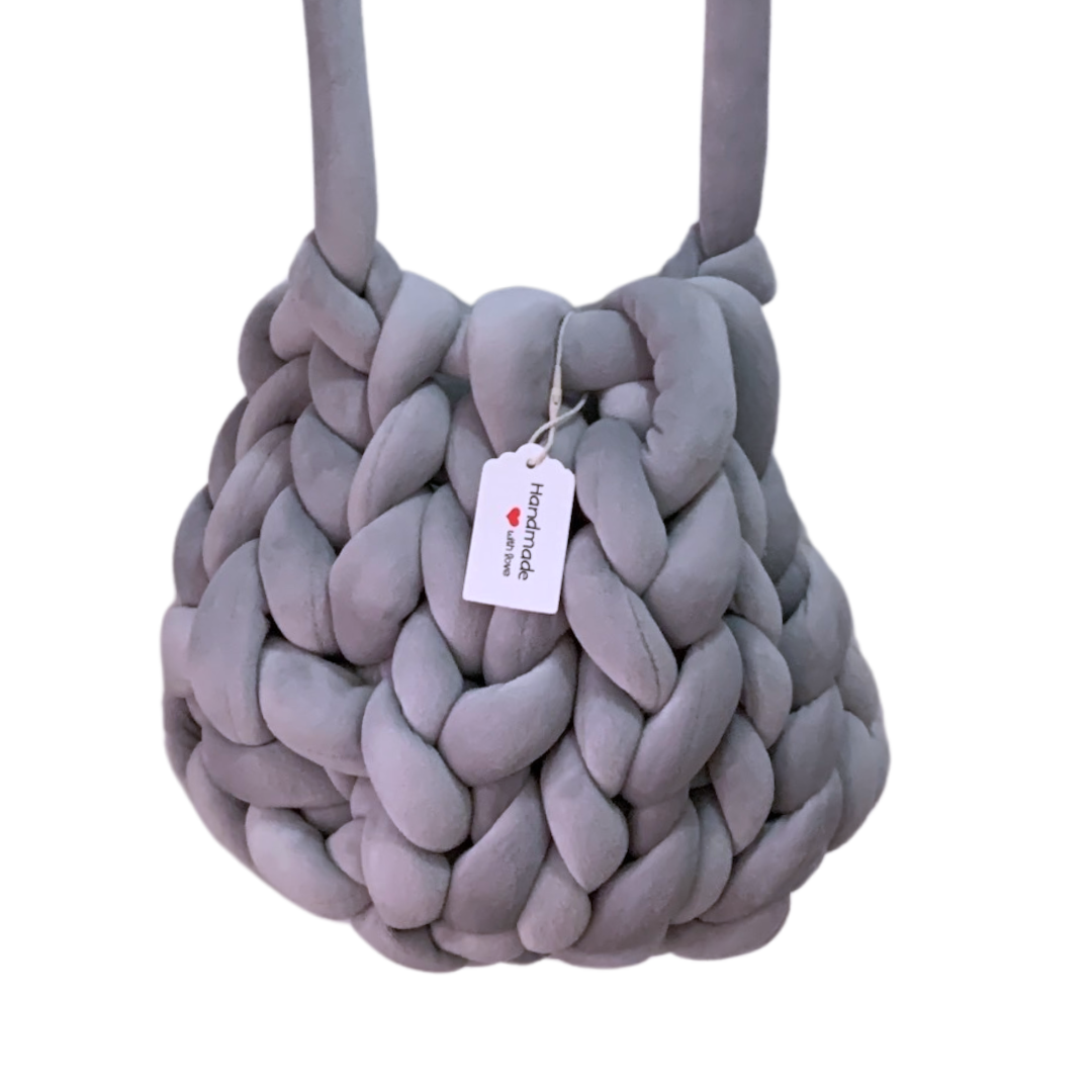 手工粗毛線編織袋