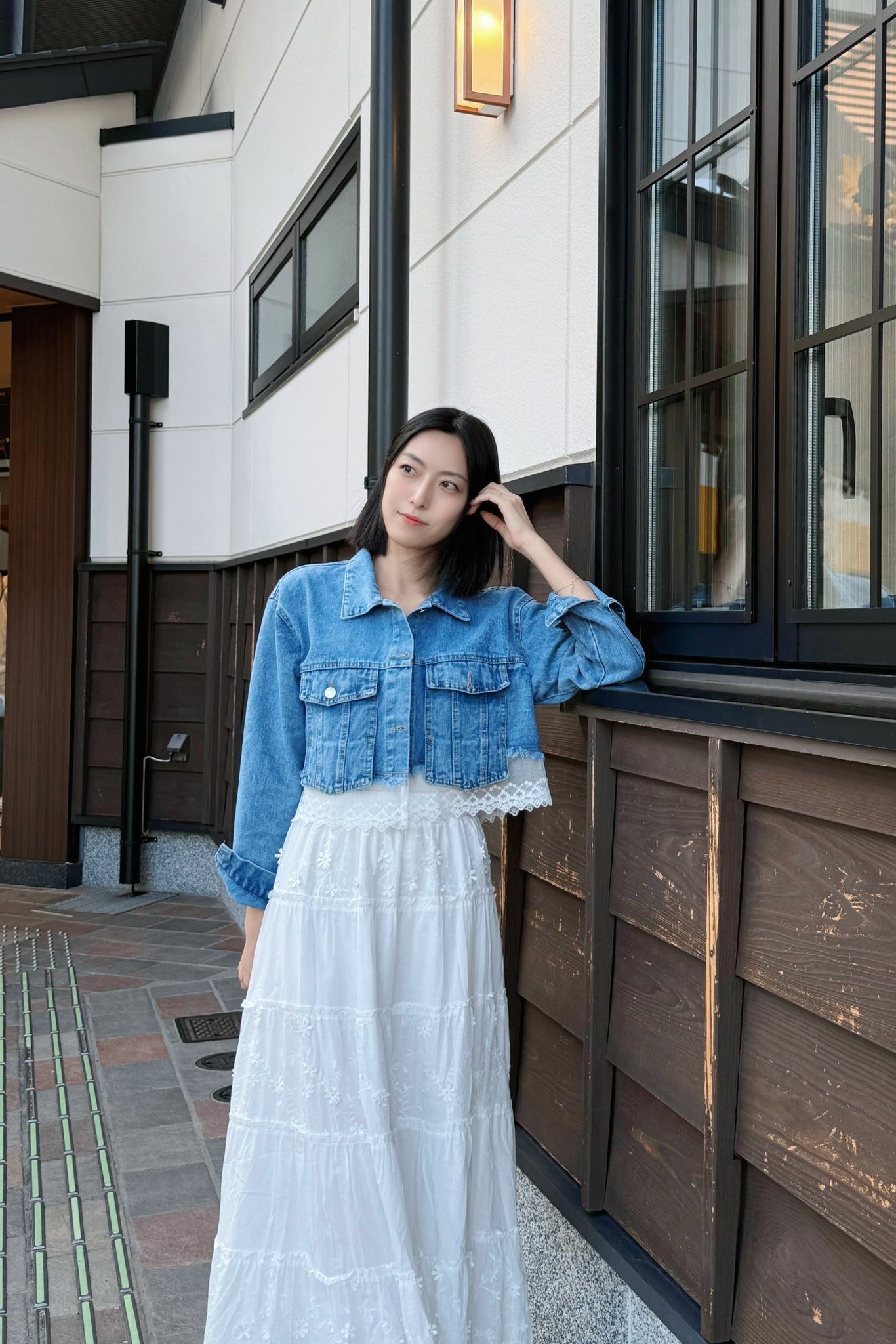 JK#6942 🤍日系絲帶牛仔褸