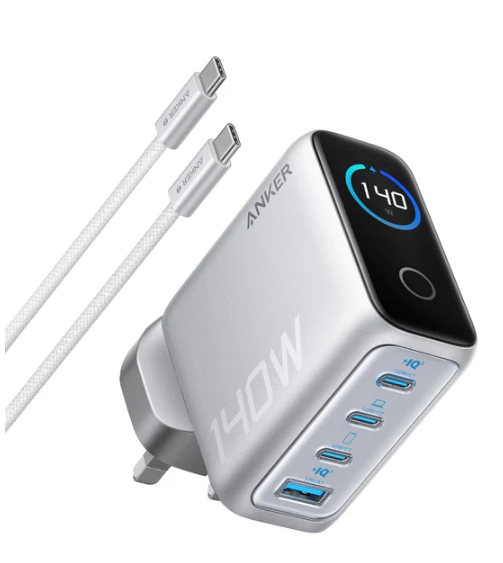 Anker Charger (140W, 4-Port, PD 3.1) 4輸出牆插充電器連 USB-C 充電線 (B2697KZ1 / B2697K41)