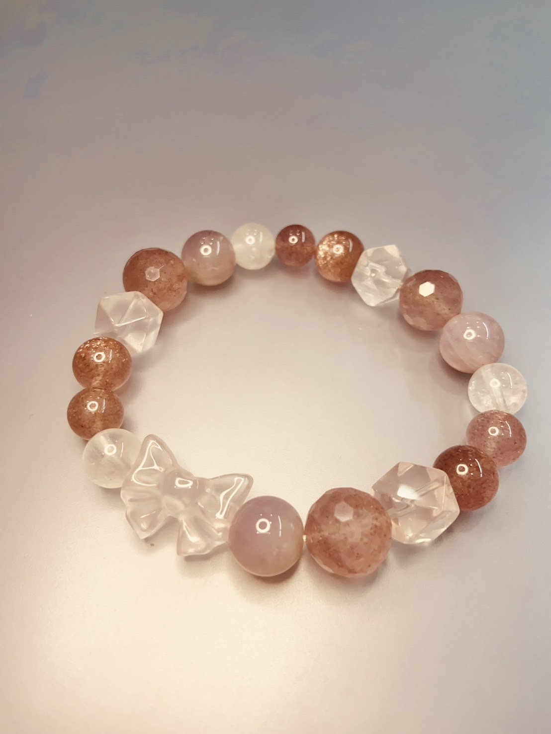 粉蝶丨愛情與人際關係丨粉晶立體蝴蝶雕件、粉晶、草莓晶