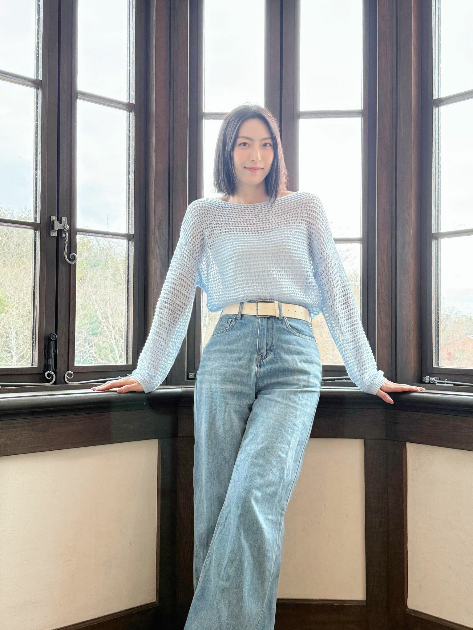 TOP#6943 🤍淡雅系鬆身勾織