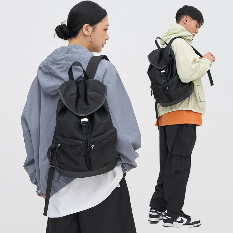 【直播】plain-me TW031348 尼龍束口大口袋後背包