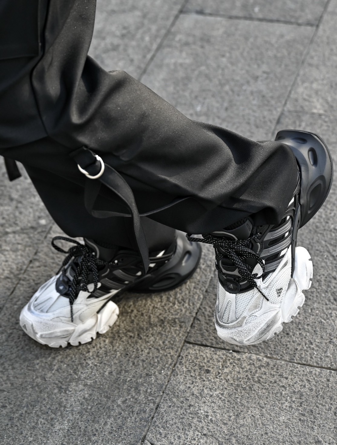 adidas XLG RUNNER DELUXE 灰黑 仿舊 厚底 復古老爹鞋 JR0861