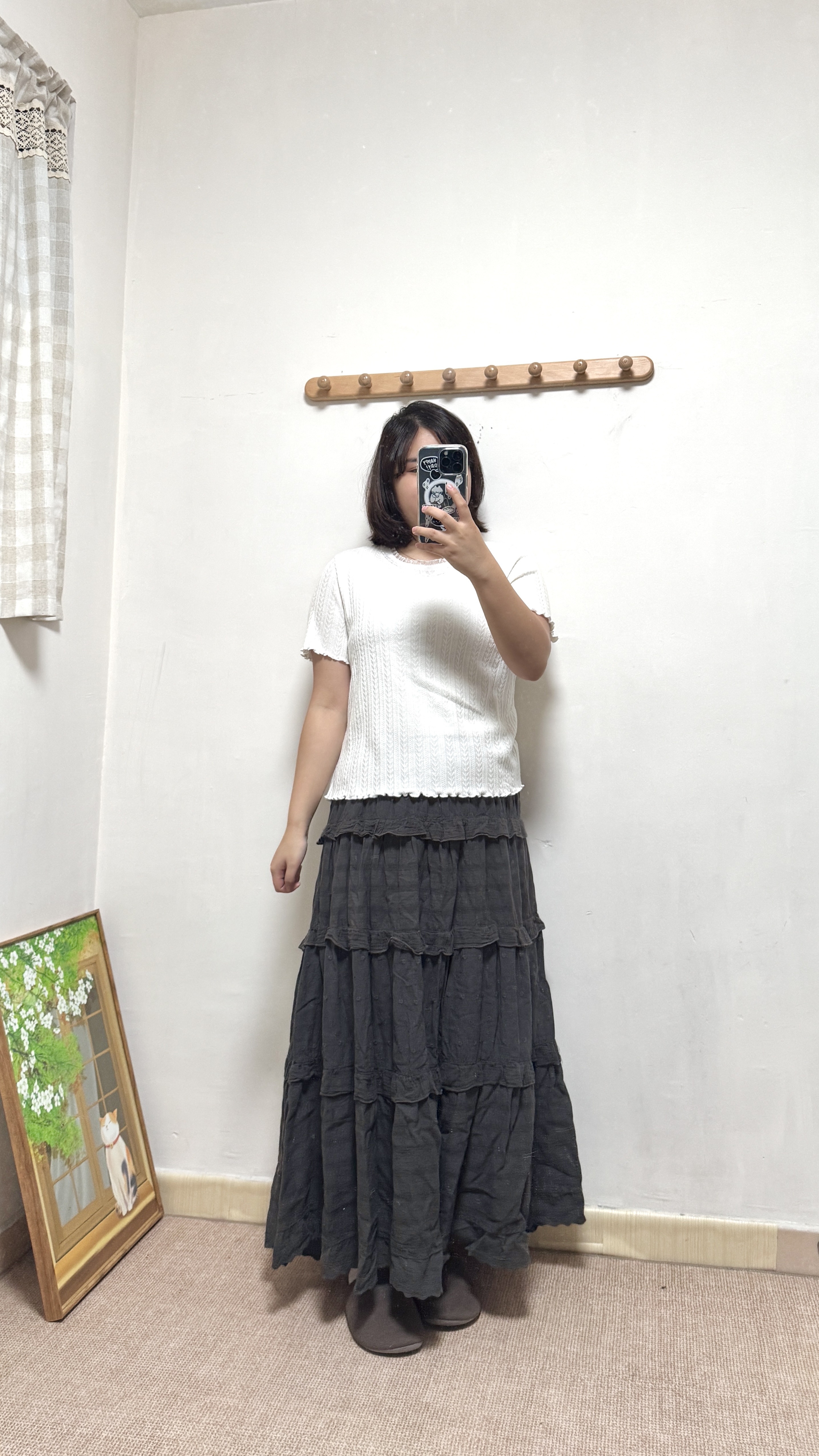 花邊拼接壓紋Top