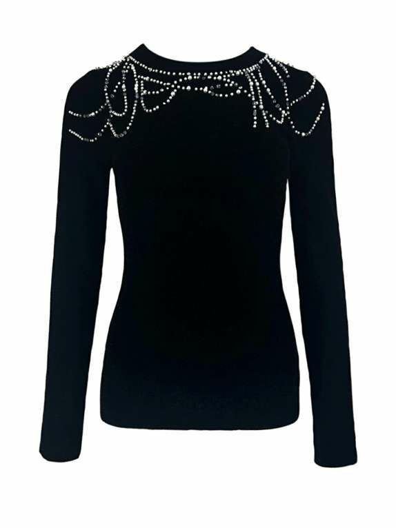 BB1HC239A1 午夜垂鑽魅影鑽鏈垂墜針織上衣 (2色/官網限定)